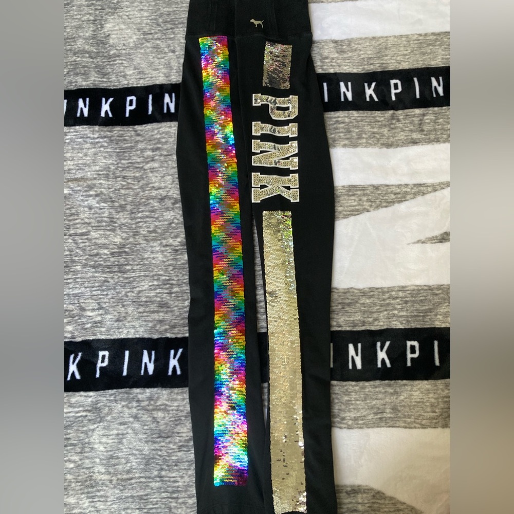 PINK Victoria Secret Rainbow Bling Leggings